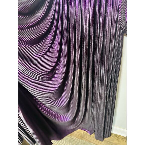 Bronx & Banco Women's Metallic Purple Florence One Shoulder Gown Dress Size XL - Picture 11 of 12